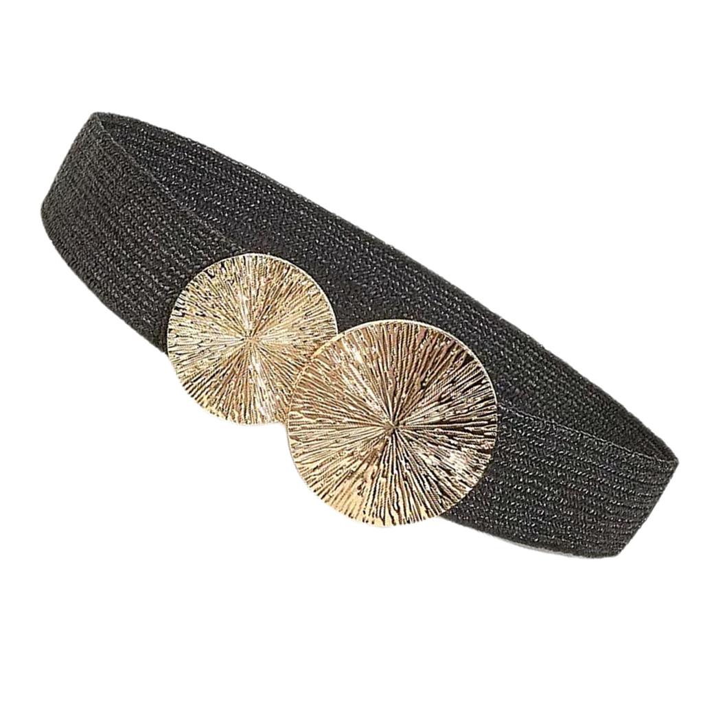 Эластичный пояс в стиле панк с цепочкой для ковбоя и ковбойки, современная золотая пряжка, поясная цепочка, широкий пояс, модный аксессуар