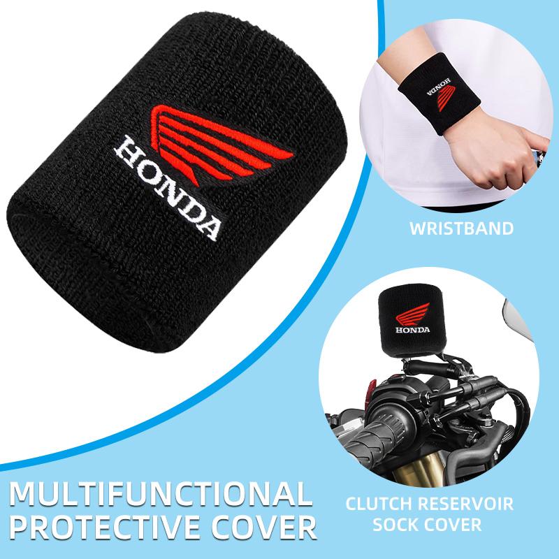3D Logo Motorcycle Front Fluid Brake Reservoir Sock With Keychain Key ring For Honda CRF CB CR XR CRM CBR 125 250 300 350 aho256