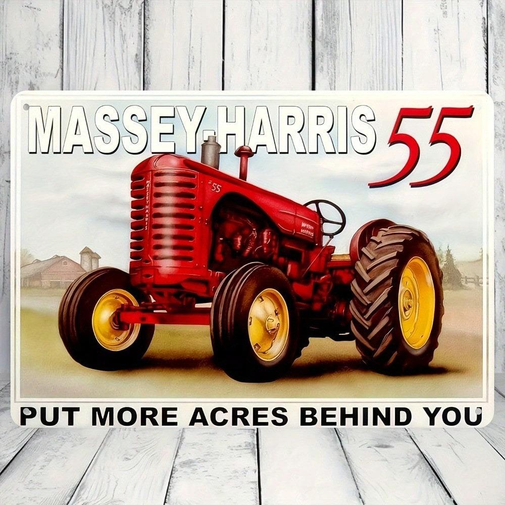 Винтажный металлический жестяной знак с изображением трактора Massey Harris, деревенский настенный декор для фермерского дома, декор для гаража, мужской комнаты, бара