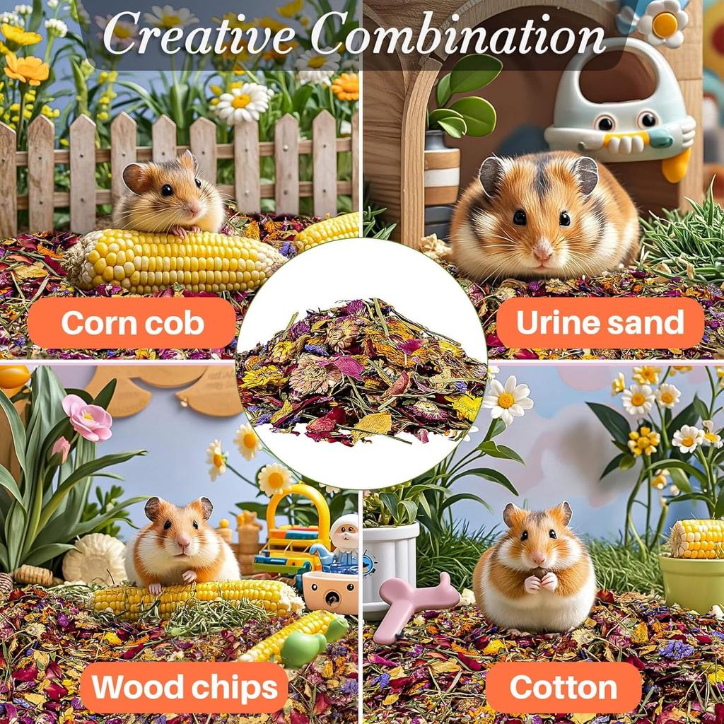 150G Hamster Bedding - Hamster Flowers & Herbs Hamster Bedding Dwarf Hamster Bedding Gerbil Bedding Robo Hamster Bedding Katy Hamster Bedding Hamster