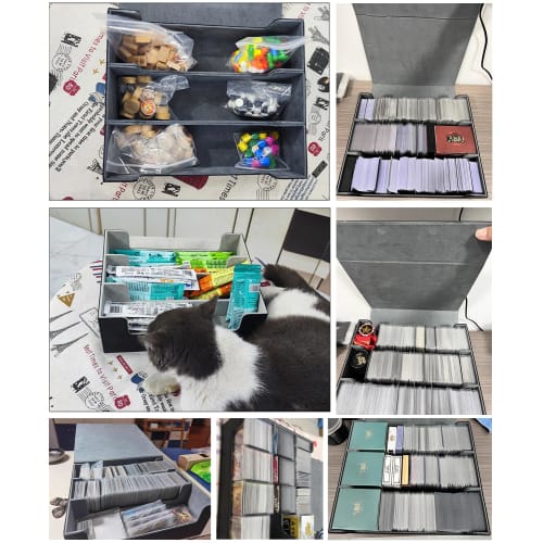 DFsucces Deck Case, Magnetic Trading Card Case, Holds 1800 Cards, Large Capacity PU Leather Cabinet for Standard Game Cards, Hard Case, Waterproof (Bl