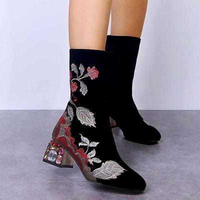 Модные женские ботинки на танкетке, непромокаемые ботильоны на прозрачном каблуке, короткая прозрачная женская обувь в горошек с цветочным принтом