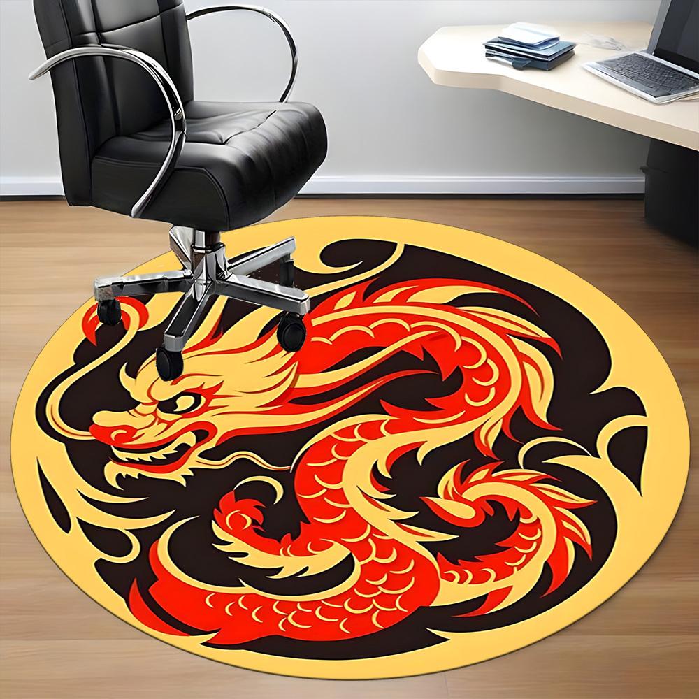 1PC Dragon Pattern Chair Carpet for Office, Indoor Non-Slip Washable  Carpet, Soft Comfortable Mat For Office Room yy250930172