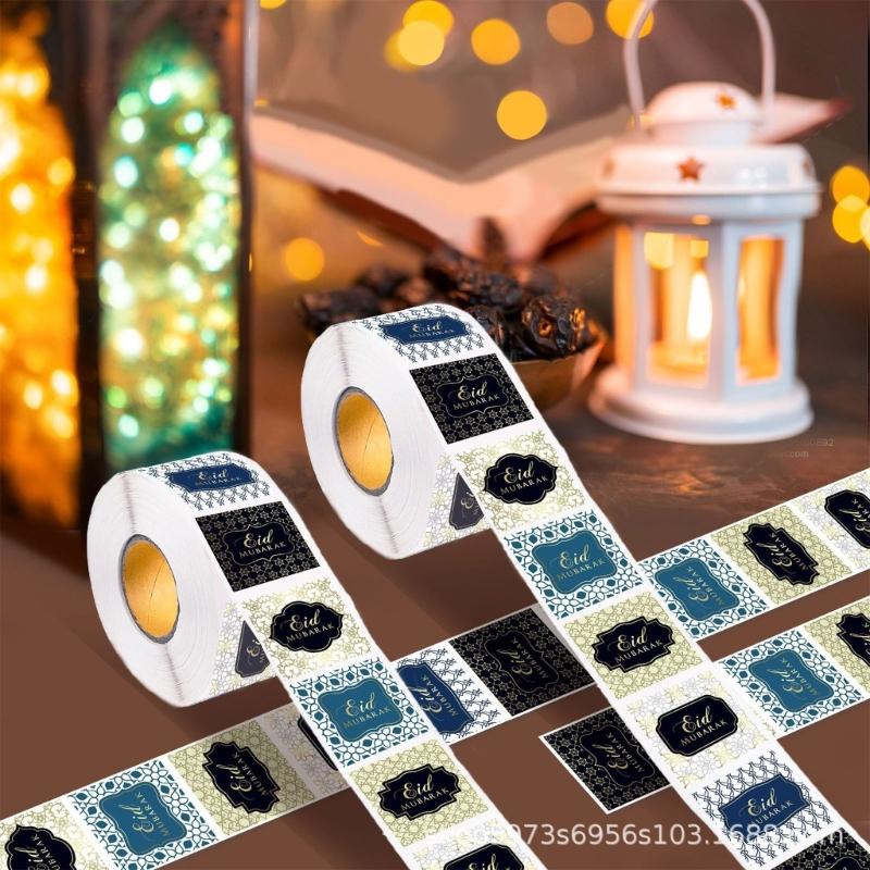 Набор из 500 наклеек «Луна EIDMubarak» с клейкими этикетками для ноутбуков, блокнотов и бутылок для воды