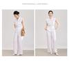 Комплект: Безрукавная рубашка с поясом из тенселя и льна и брюки с высокой талией и широкими штанинами - Женский летний стиль Юга