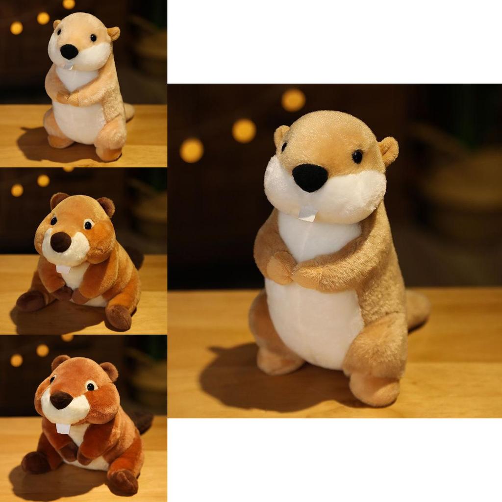 Realistic Beaver Plush Toy Large Teeth Spongy Filling Perfect Birthday Gift