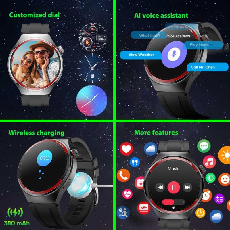 2024 Новые оригинальные часы 4 Pro, мужские деловые часы GT4, GPS, спортивный трекер, AOMLED, HD-экран, NFC, Bluetooth, умные часы с вызовом