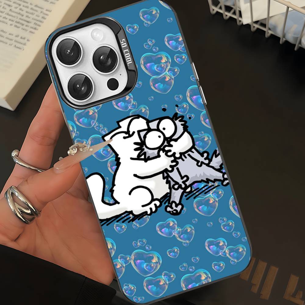 Cute S-Simons Cat Phone Case For IPhone 17 Air 16 15 14 13 12 11 Pro Max Color Hard Cover