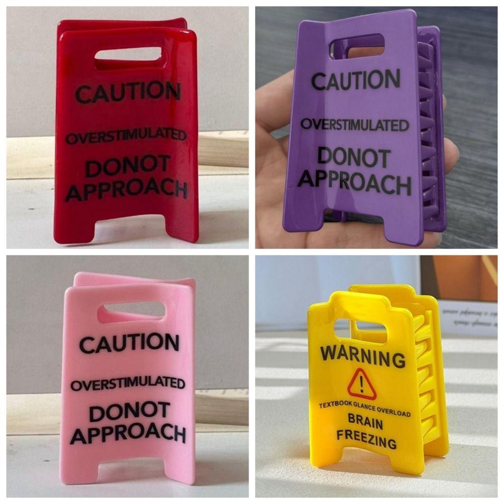 Novelty Overstimulated Hair Clip Warning Message Warning Sign Hairpins Daily