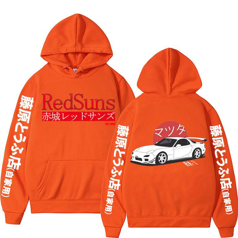 Аниме Initial D RX7 Принт Толстовки Унисекс Женщины JDM Автомобильная Культура Личность Уличная Оверсайз Теплый Унисекс Толстовка