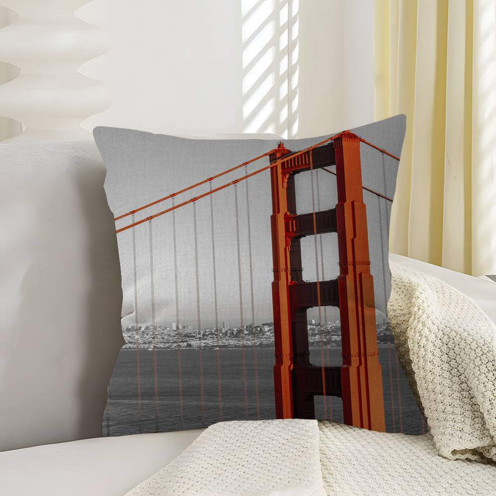 Black And White City Art Pillow Cushion Cover Pillowcase Living Room Sofa Home Decor Customized