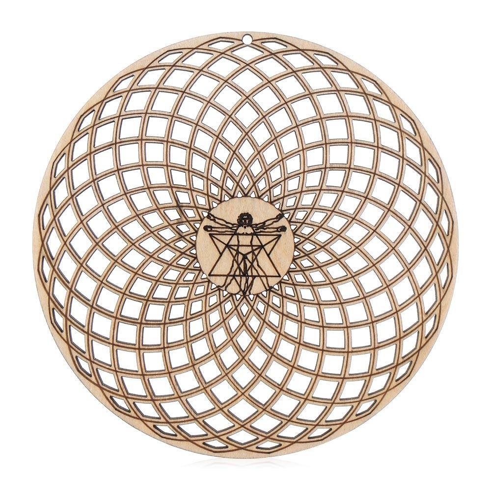 Настенный художественный домашний декор, деревянная основа, форма цветка жизни, деревянный настенный знак, энергетический коврик «Цветок жизни»