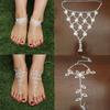 Свадебный Кристальный Пляжный Браслет на Лодыжку Украшение Кольцо на Палец Ноги Цепочка на Ногу