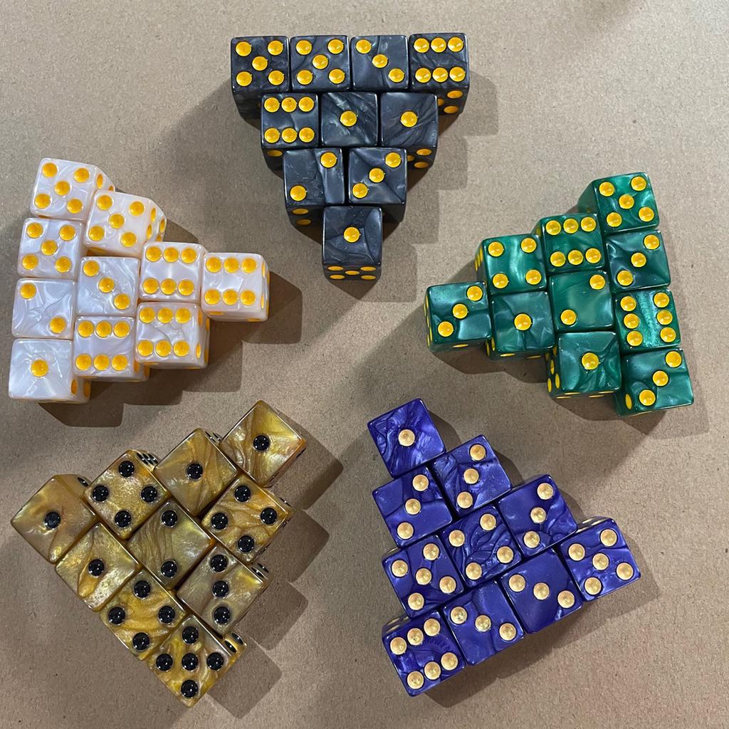 Набор акриловых 16-мм кубиков Разноцветные шестигранные кубики Кубики с точками Игровые Квадратные блоки Обучающая игрушка для обучения математике для детей