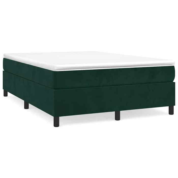 Maison Exclusive - Sommier à lattes de lit et matelas Vert foncé 140x200cm Velours