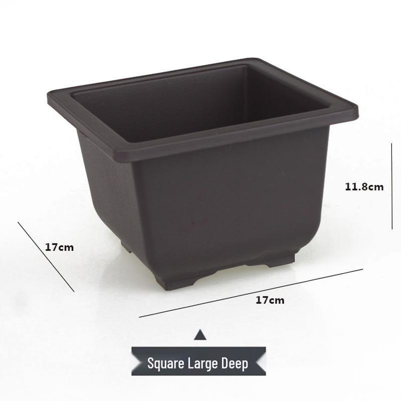 Rectangular Purple Clay Imitation Bonsai Flower Pot for Small Succulents