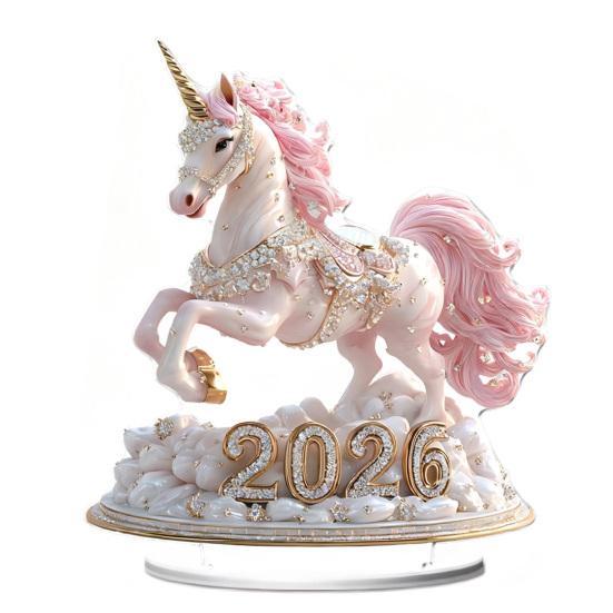 Acrylic Horse Ornament 2D Flat Horse Tabletop Decoration Collectible Colorful Horse Centerpiece for Year of The Horse New Year Living Room Decor