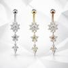 Copper Zircon Belly Button Ring Long Dangled Body Jewelry Sexy Stainless Steel Navel Piercing  Men