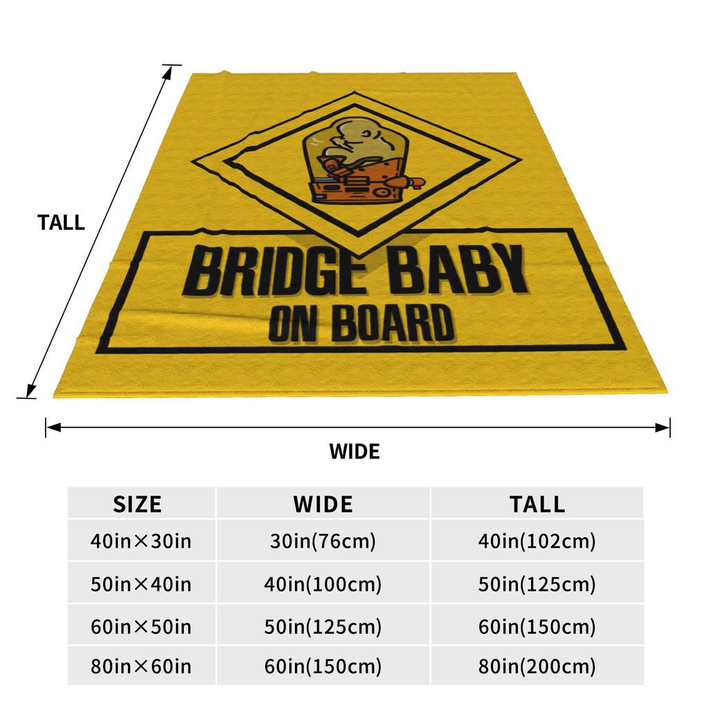 Bridge Baby on Board Wool Blanket Death Stranding Creative Throw Blanket for Bed Sofa Couch 125*100cm Rug Piece,