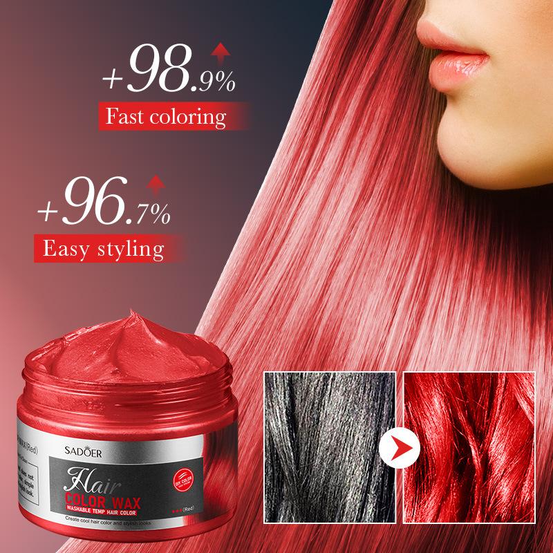 120 г цветной глины для волос (красный) Натуральный пушистый воск для укладки волос