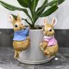 Funny Rabbit Statue Adorables Bunny Sculpture Resin Animal Figurine Decorative Ornament for Outdoor Fairy Garden Patio Yard Tree