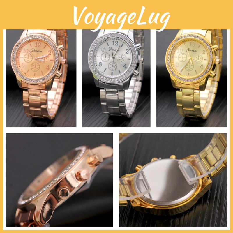 Новые трансграничные женские кварцевые часы с ремешком из сплава стали и женевскими бриллиантами, механизм Ad988