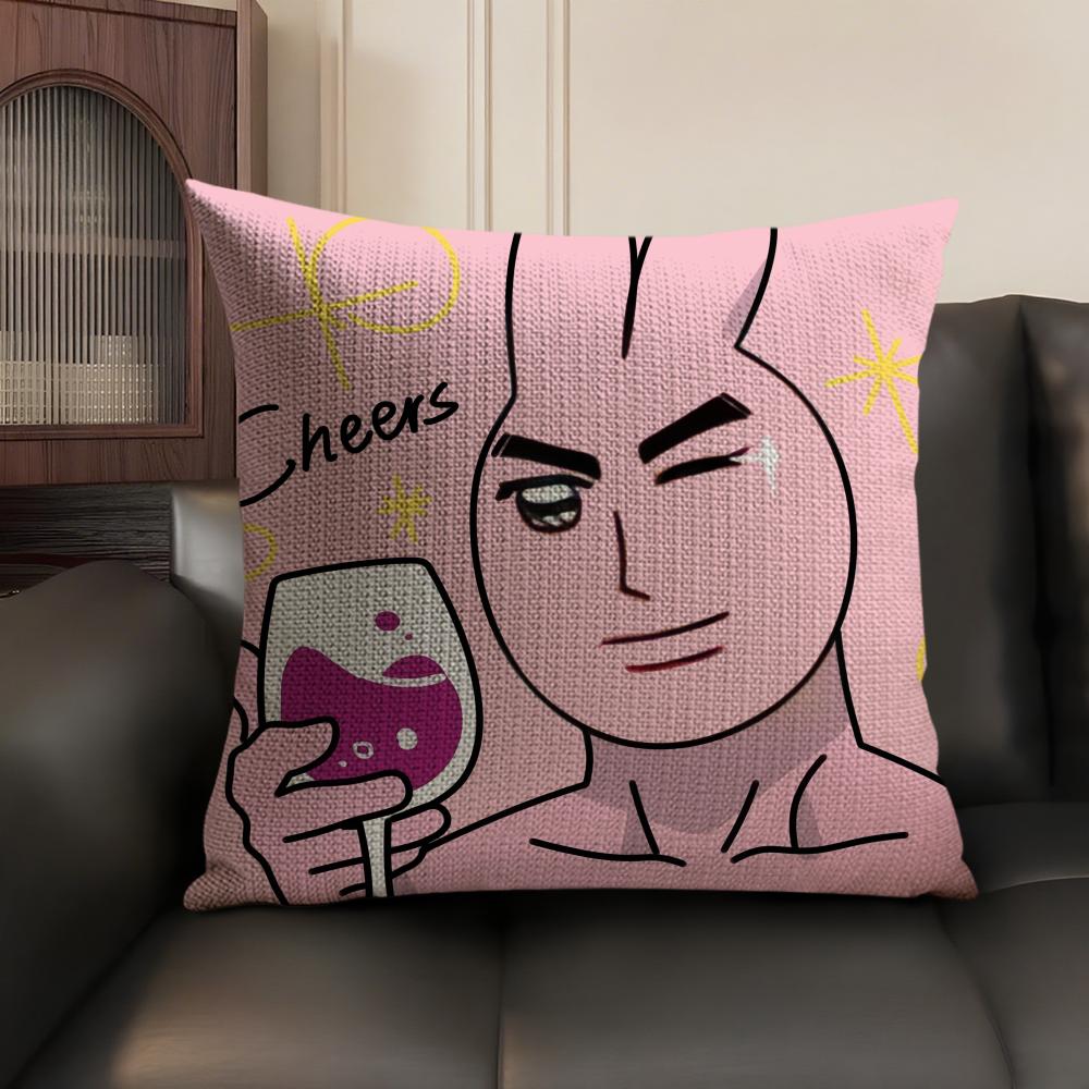 Cartoon OOpanchu Usagi Cushion Cover Natural Linen Organic Fabric DoubleSided Printing Sofa Home Decor Gift Pillow Case