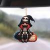 Girl Skeleton Playful Acrylic Pendant For Halloween Themed Car And Home Decor