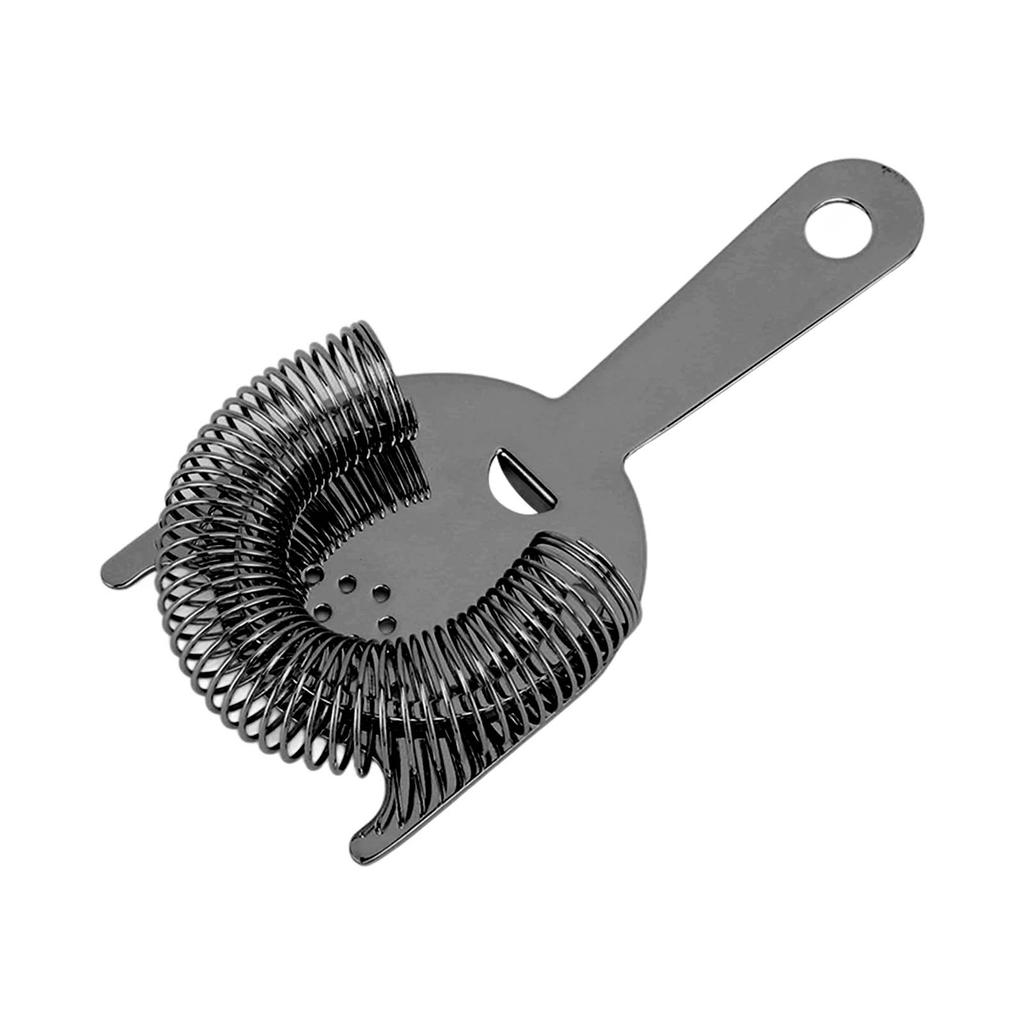 Bar Cocktail Strainer Stainless Steel with Wire Spring Ice Filtering Versatile Bar Tool for Drink Home Bartenders Black