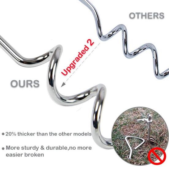 Колышек для привязывания собак, прочный поворотный колышек из нержавеющей стали, антикоррозийный инструмент для привязывания на открытом воздухе для всех видов поводков, цепей, кемпинга и двора