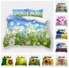 Flower Bedding Set, Women's and Girls' Plant Pattern Down Duvet Covers, Pillowcases 2/3pcs, King Queen Bed 3D Printed Cover Set
