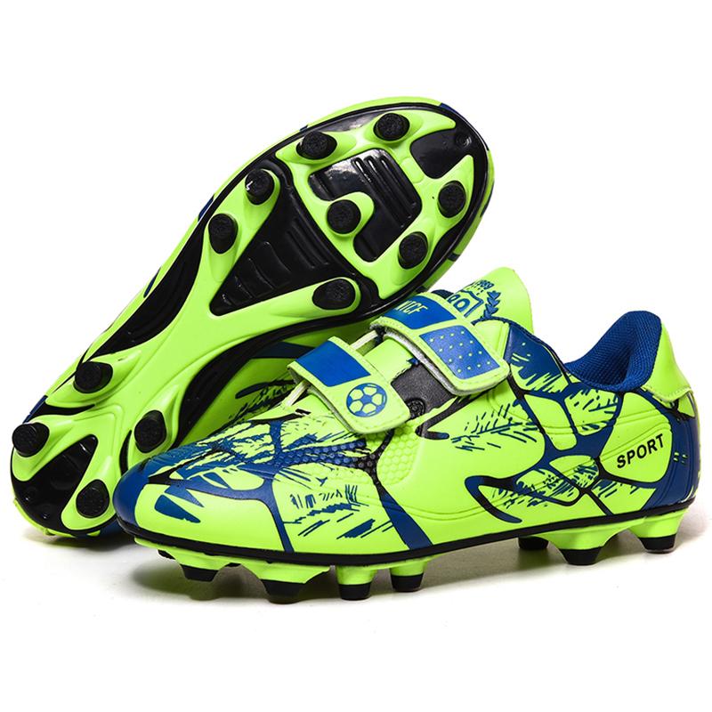 Футбольные бутсы Детские футбольные бутсы Молодежные гвозди Однотонные футбольные бутсы с двойной микрофонной клюшкой Тренировочные детские футбольные бутсы