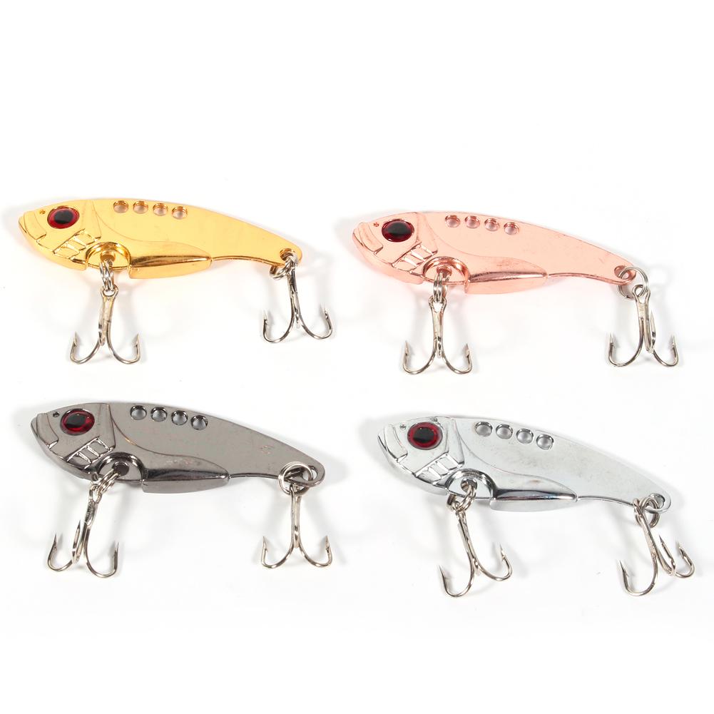 4pcs 11g 55mm Metal VIB Fishing Lures Crank Baits Red Eyes Fishlike Hook Tackle