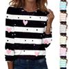 Women's Casual Long-sleeved Valentine's Day Printed Round Neck Top