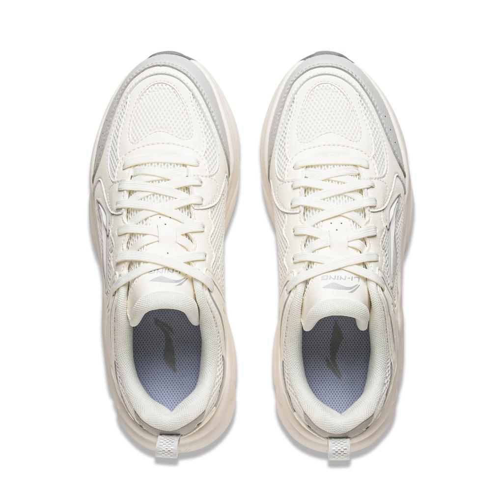 Li Ning Молочный Кокос Универсальный Ретро Толстая Подошва Модный Тренд Амортизация Нескользящие Износостойкие Поддержка Низкий Верх Папины Кроссовки AGCV404-3