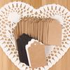 100Pcs  Kraft Paper Wedding Hang Tag Gift Tags Lace Scallop Head Label