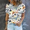 Women's T-Shirt Cartoon Little Whale Printing T-Shirt Fashion Popular Oversized T-Shirt Summer Women's Round Neck T-shirt