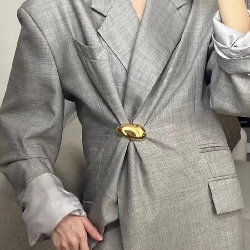 Геометрические Металлические Глянцевые Броши-Яичная скорлупа для Женщин Уникальные Изысканные Булавка-Корсаж для Костюма Вечерние Украшения Модный Аксессуар