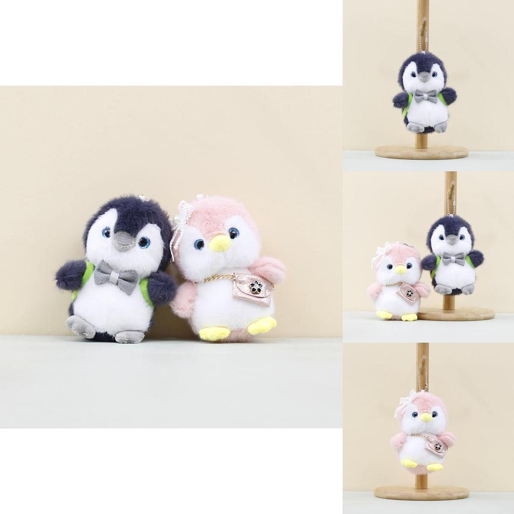 Cute Cartoon Penguin Plush Keychain Soft Pp Cotton Stuffed Animal Accessory