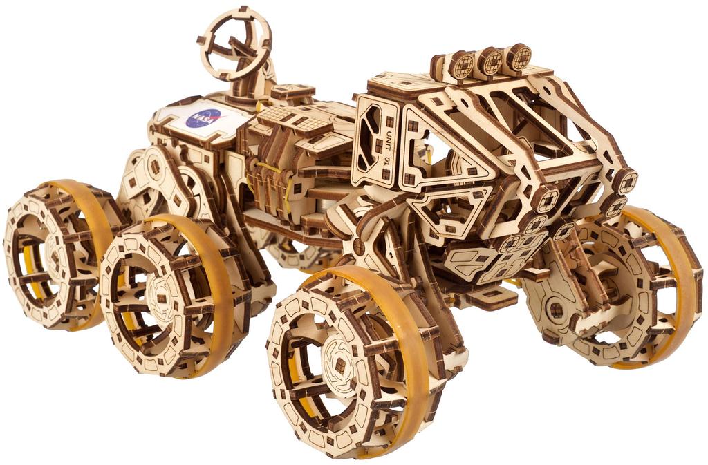 Ugears Manned Mars Rover Drive 70206 Wooden 3D No Glue or Tools Required 6-Wheel Puzzle, Puzzle,