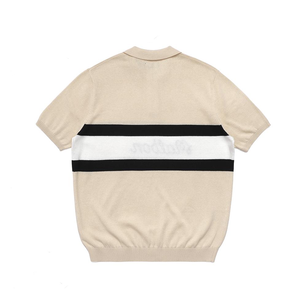 MALBON GOLF [Legacy Collection] Oaks Knit Polo Shirt Beige