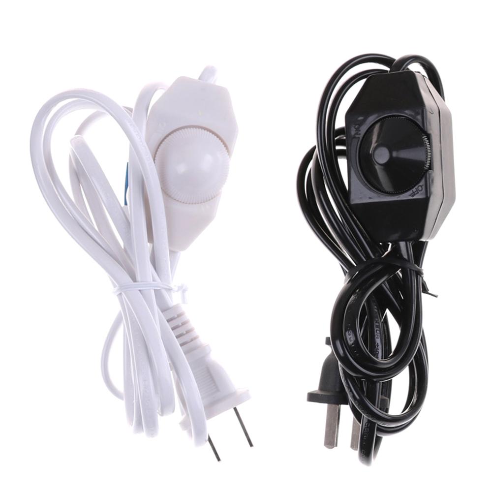 White/Black Lamp Power Cord W Dimmer Switch Ac 220V/110V Us Plug