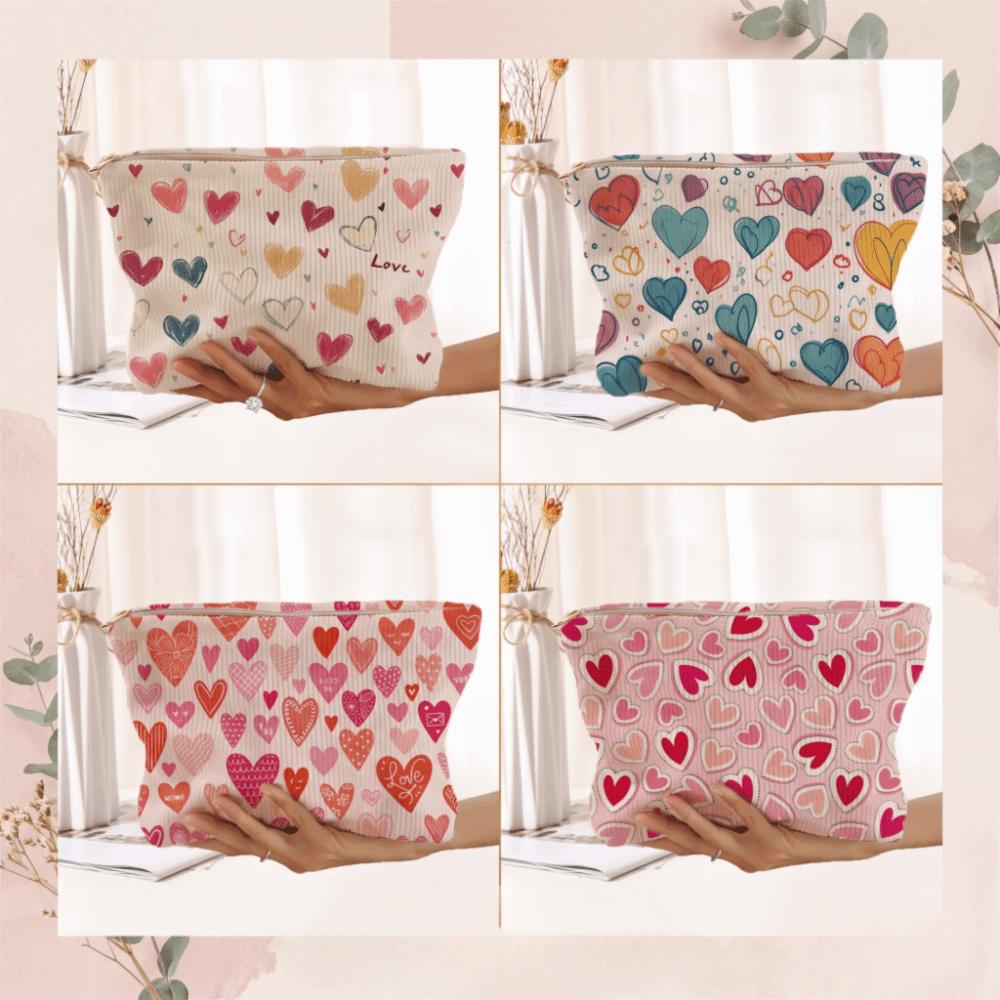 Letter Color Makeup Bag Corduroy Makeup Pouch Fashion Travel Toiletry Bag Travel