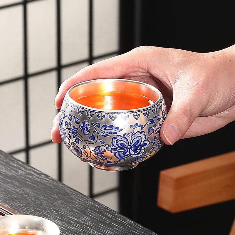 Liu Yin Entangled Lotus Drinking Tea High-End Tea Cup Personal Cup Tea Set Tea Bowl Single Cup Random Gift Festival Gift Teacup