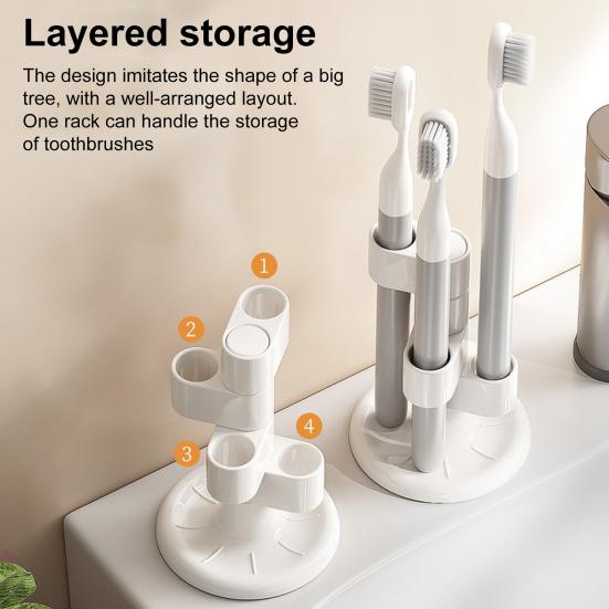 Подставка для зубных щеток, держатель для кистей для макияжа с противоскользящим основанием, вращающаяся на 360 градусов, подставка для хранения зубных щеток в ванной комнате.