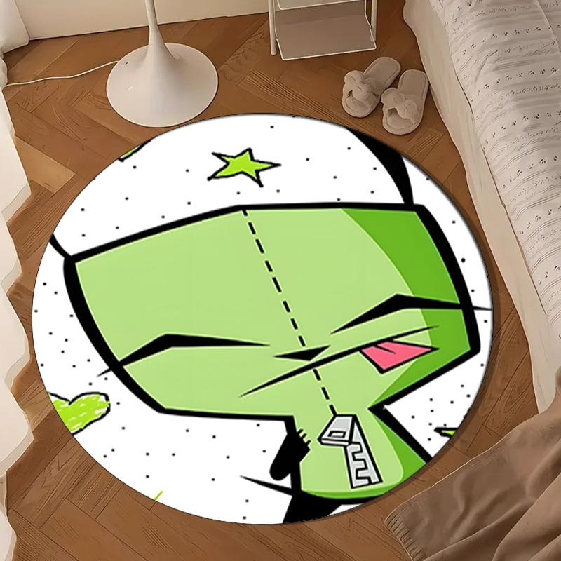 Alien Invasion Pattern Round Rug for Livingroom,Bedroom, Palyroom, Chair Rug, Area rug, Circle Carpet, Large Size Fan Christmas gift
