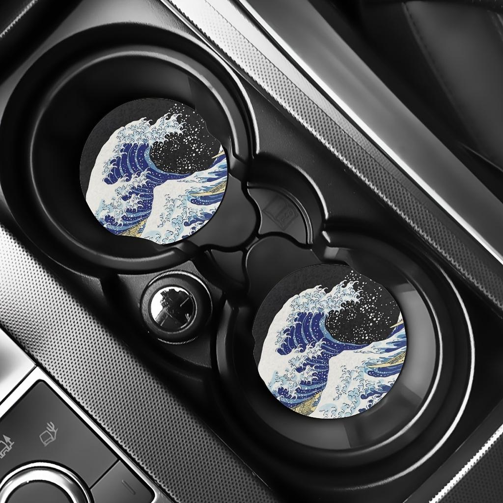 2 шт. Подушка для впитывания воды «Большая волна», амортизирующие аксессуары для дизайна интерьера автомобиля, подставка для стакана с водой для автомобиля и домашнего рабочего стола