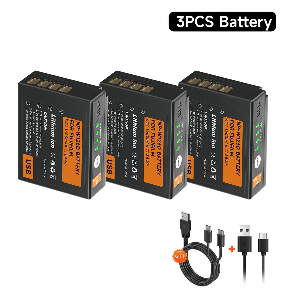 PALO NP-W126D NP-W126 Camera Replacement Battery with Type-C Charging Port Suitable for FUJI Fujifilm X-Pro1 X-T1, HS30EXR HS33EXR(1600mAh Li-ion)