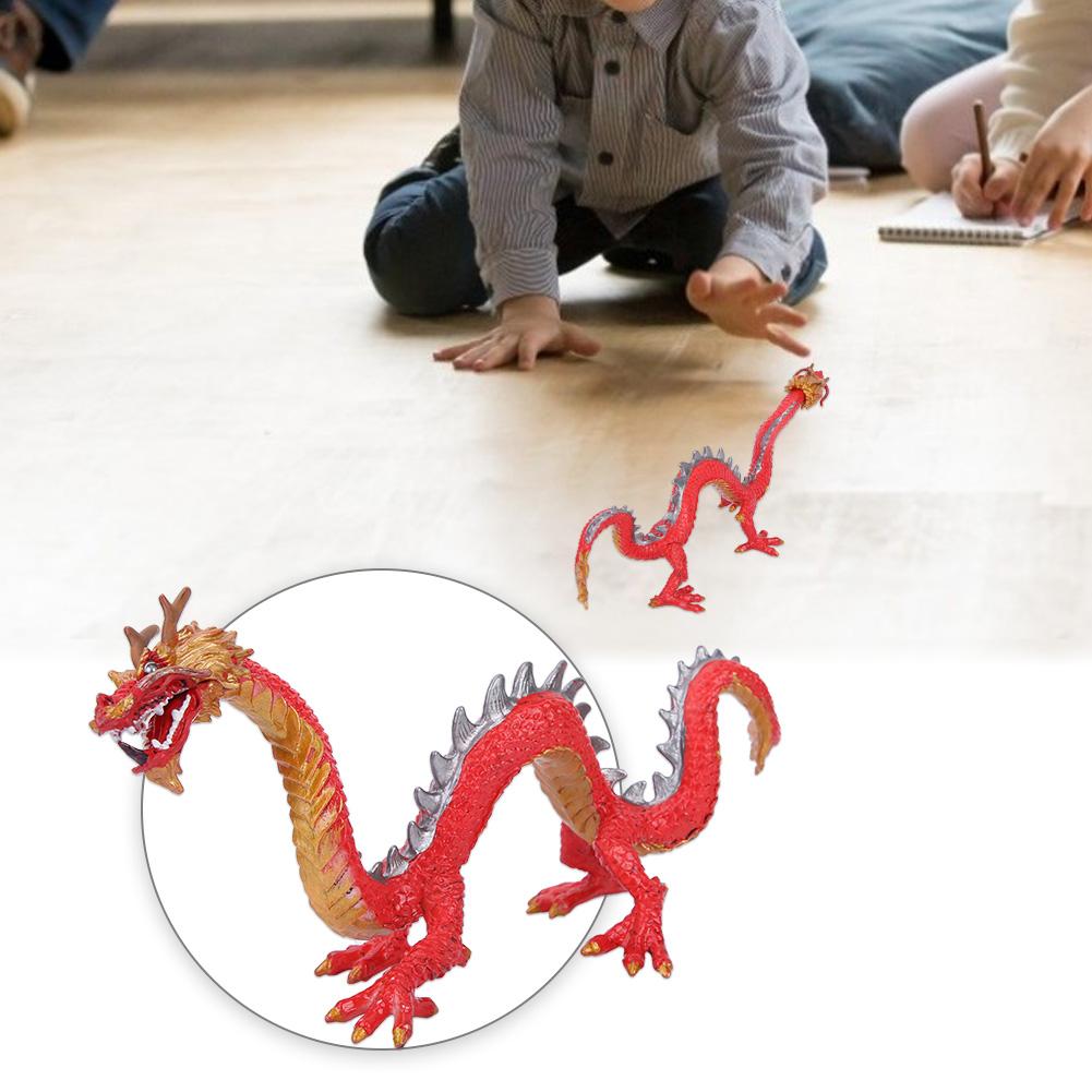 Dragon Shape Kids Children Simulation Fantasy Silicone Model Toy for Education Red