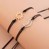 2pcs /Set Minimalist Sun Moon Charm Couple Bracelet Card Love Jewelry Gift Adjustable Braided Rope Bracelets For Women And Men